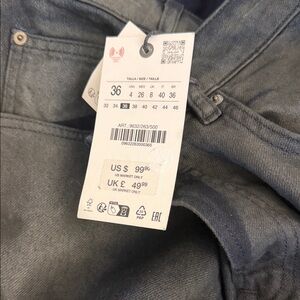 NWT zara Blue faded barrel Straight-Leg Jeans